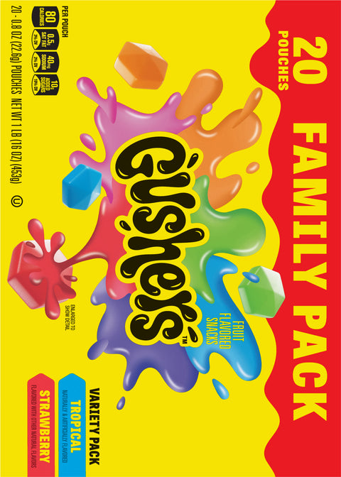 General Mills Gushers Tropical And Strawberry Splash Fruit Snacks 16 OZ