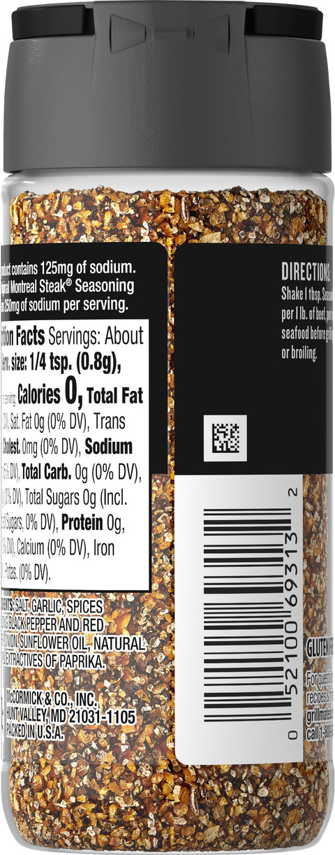 McCormick Grill Mates Seasoning Low Sodium Montreal Steak 3.18 OZ