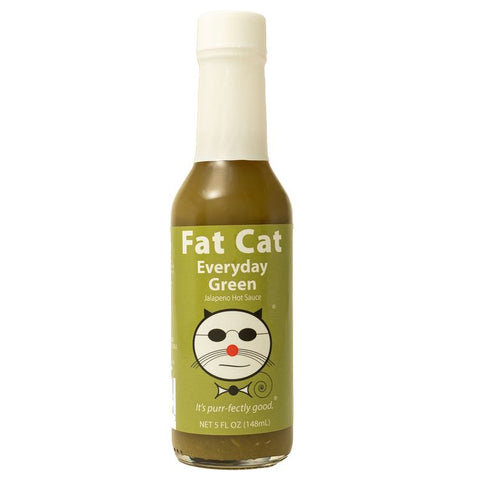 Fat Cat Gourmet Foods Everyday Green Jalapeno Hot Sauce - 5 FL OZ 12 Pack