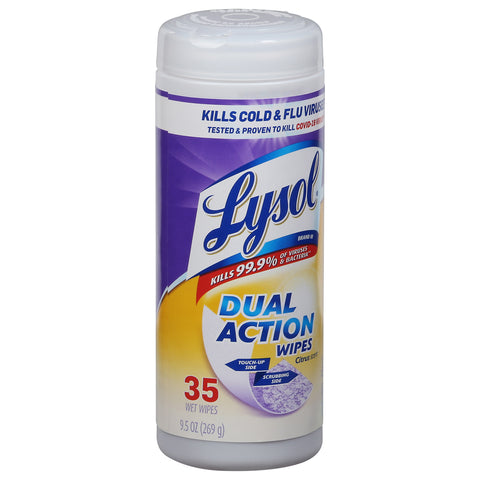 Lysol Disinfectant Wipes Dual Action Citrus 35 CT
