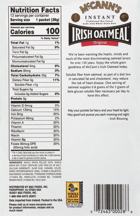 McCann's Instant Irish Oatmeal Regular 11.8 OZ