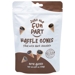 Just The Fun Part Waffle Cones Dark Chocolate- 4.23 OZ 6 Pack
