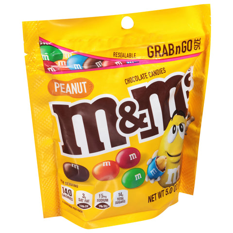 M&M's Peanut Chocolate Candies Grab n Go Size 5.0 oz