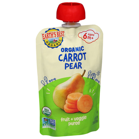 Earth's Best Organic Organic Carrot Pear Fruit + Veggie Puree 3.5 oz