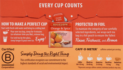 Bigelow Orange & Spice Herbal Tea 20 CT