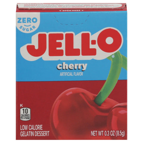 Jell-O Mix Gelatin Sugar Free Cherry - 0.3 OZ 24 Pack