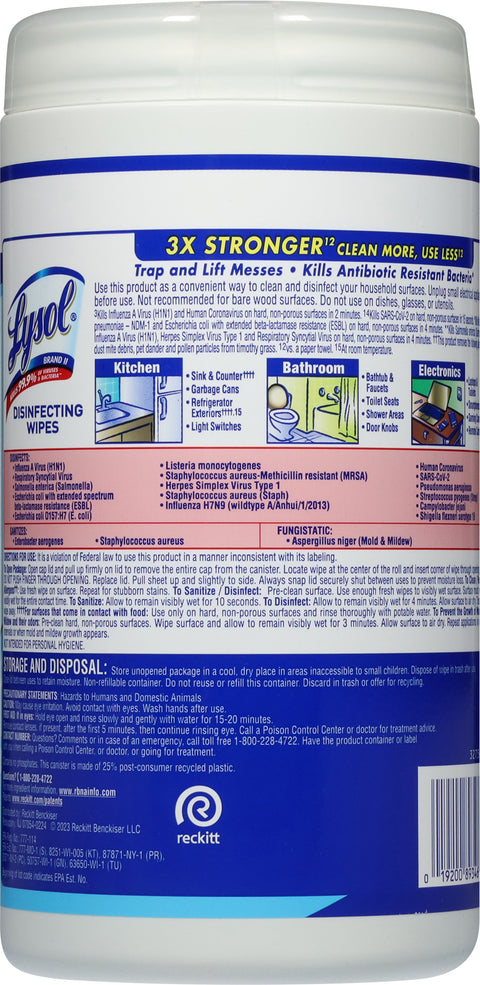 Lysol Crisp Linen Disinfecting Wipes 80 CT