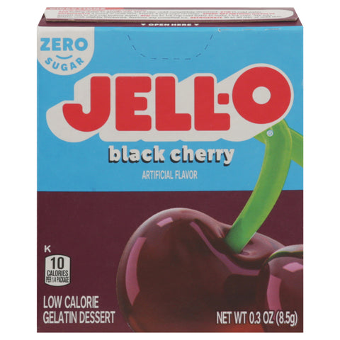 Jell-O Mix Gelatin Sugar Free Black Cherry - 0.3 OZ 24 Pack