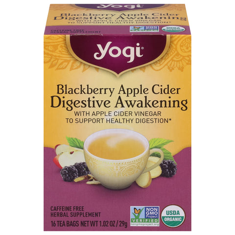 Yogi Organic Blackberry Apple Cider Digestive Awakening 16 CT