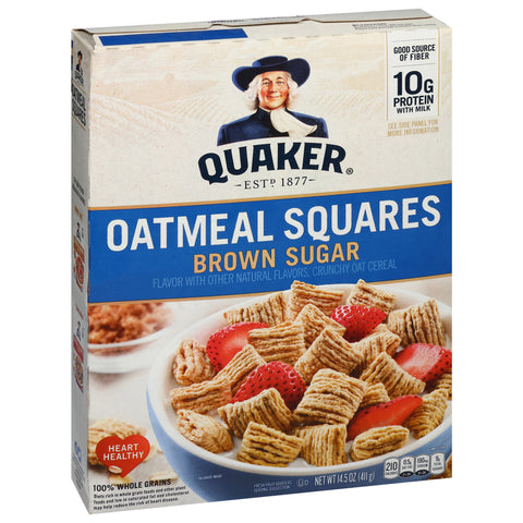 Quaker Oatmeal Squares Brown Sugar 14.5 OZ
