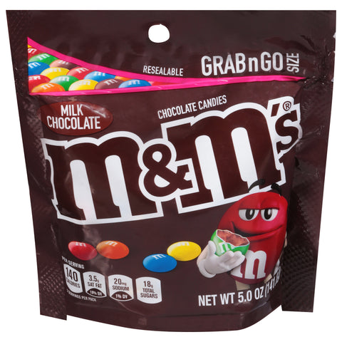 M&M's Milk Chocolate Chocolate Candies Grab n Go Size 5.0 oz - 12 Pack