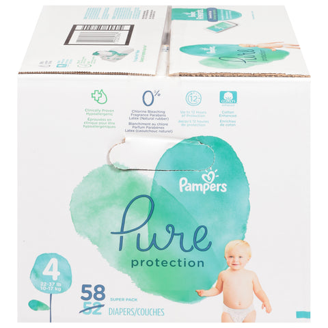 Pampers Diapers Size 4 (22-37 lb) Super Pack 58 CT