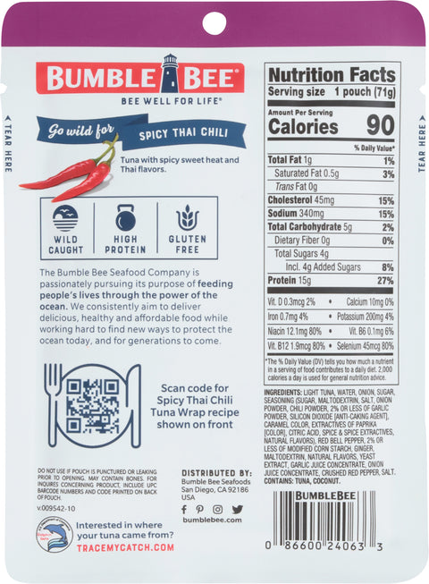 Bumble Bee Tuna Spicy Thai Chili 2.5 OZ