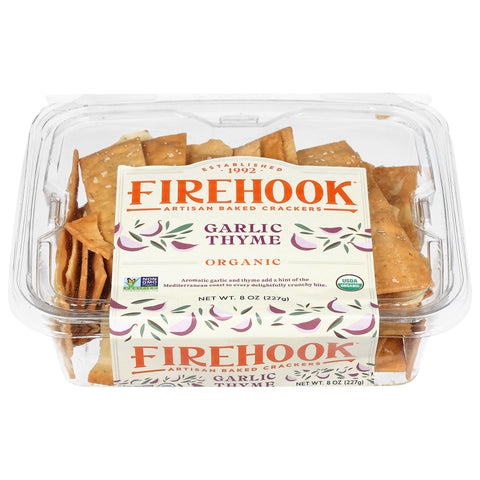 Firehook Organic Garlic Thyme Artisan Baked Crackers 8 oz