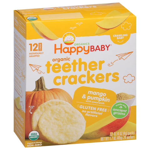 HappyBaby Organics Organic Mango & Pumpkin Teether Crackers 12