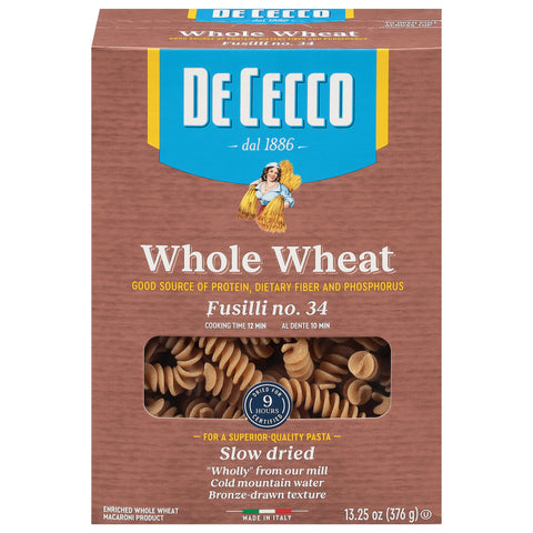 De Cecco Whole Wheat Fusilli Pasta 13.25 OZ