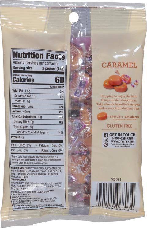 Brach's Nips Caramel Hard Candy 3.25 OZ