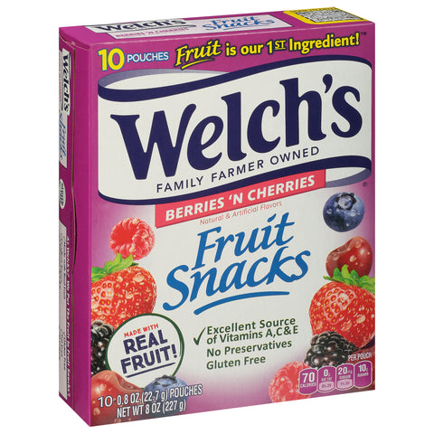 Welch's Berries & Cherries Fruit Snacks 8 OZ