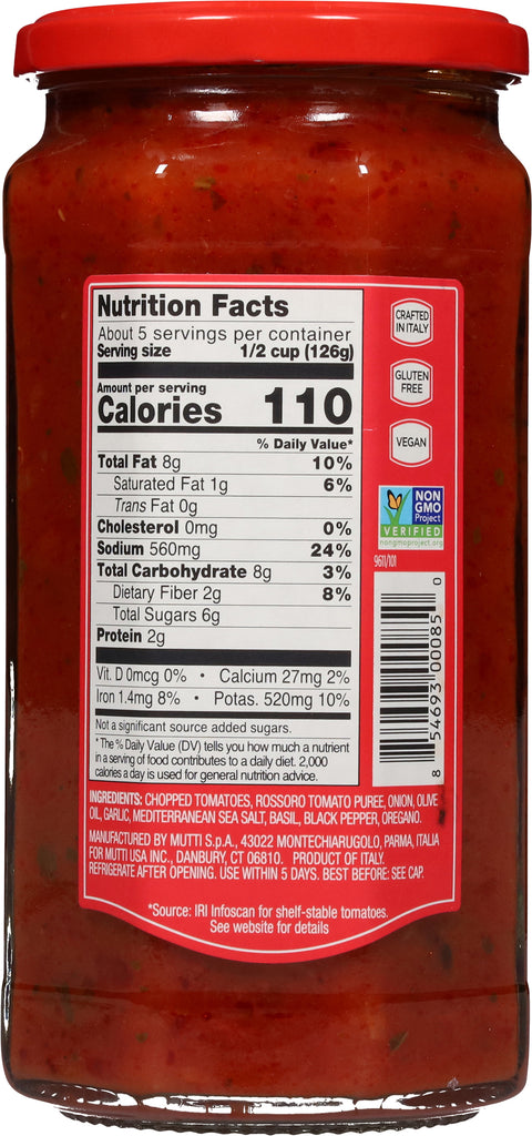 Mutti No Added Sugar Marinara Pasta Sauce 24 oz