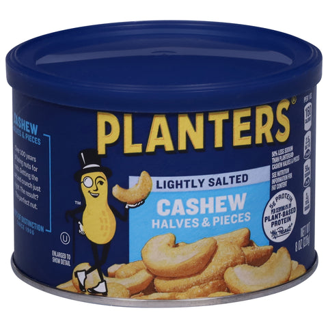Planter's Nuts Cashews Halves & Pieces Deluxe Lightly Salted Sea Salt 8 OZ