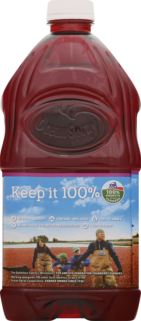 Ocean Spray 100% Cranberry Raspberry Juice 64 FZ