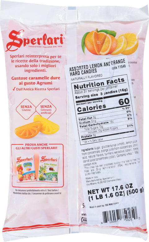 Sperlari Hard Assorted Lemon and Orange Candies 17.6 oz