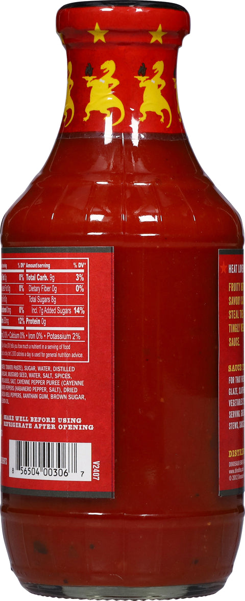 Dinosaur Gluten Free Wango Tango Habanero Hot BBQ Sauce 19 OZ