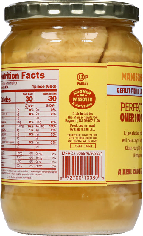 Manischewitz Gefilte Fish In Liquid Broth 24 OZ