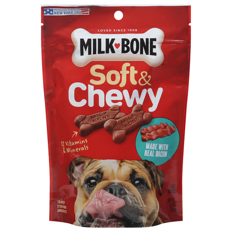 Milk-Bone Soft & Chewy Real Bacon Dog Snacks 5.6 oz - 10 Pack