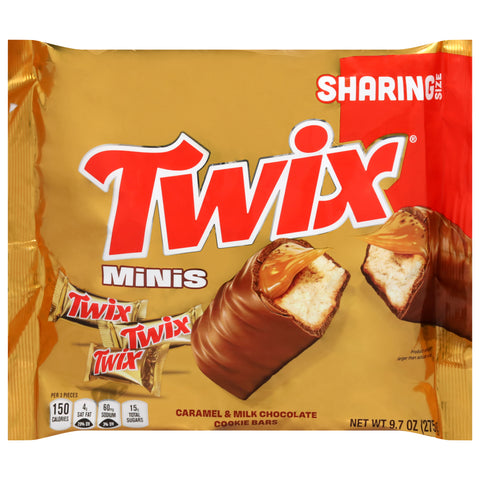 Twix Caramel & Milk Chocolate Minis Cookie Bars Sharing Size 9.7 oz  8 Pack