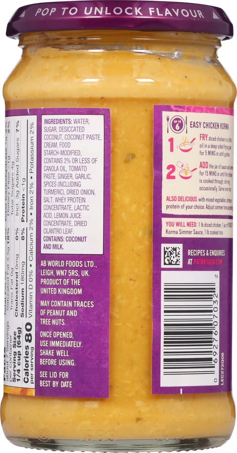 Patak's Korma Mild Curry Paste 15 OZ