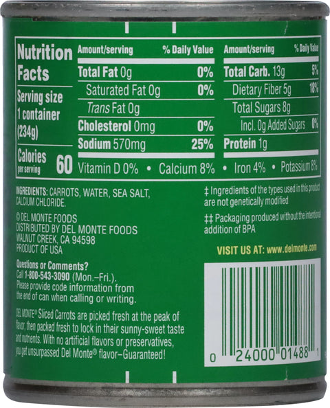 Del Monte Vegetables Sliced Carrots 8.25 OZ