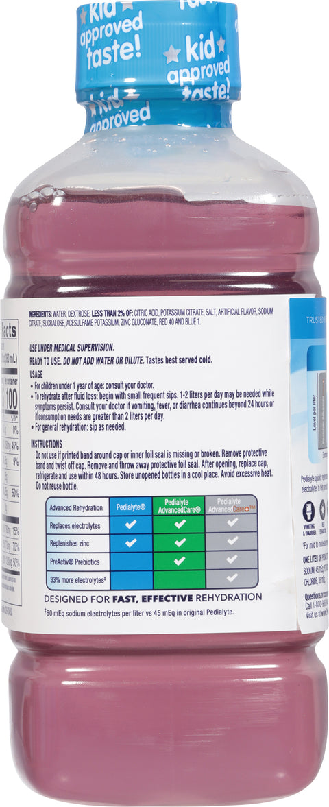 Pedialyte Electrolyte Solution Grape Flavor 33.8 FZ