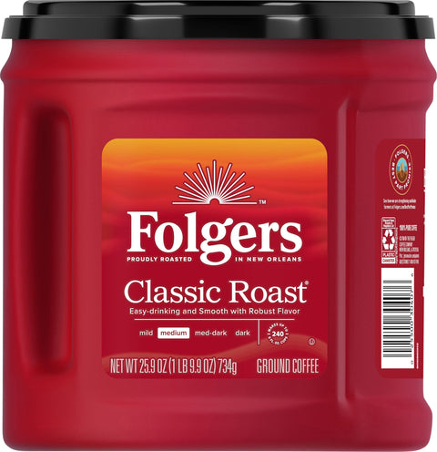 Folgers Classic Medium Roast Ground Coffee 25.9 OZ