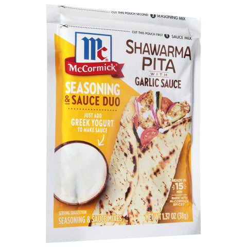 McCormick Shawarma Pita and Garlic Sauce Seasoning and Sauce 1.37 OZ