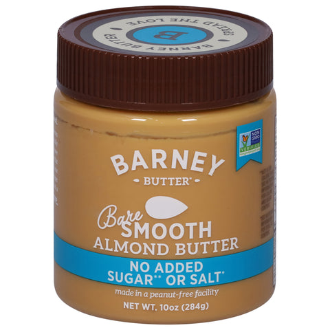 Barney Butter Gluten Free No Salt Added Bare Smooth Almond Butter 10 OZ
