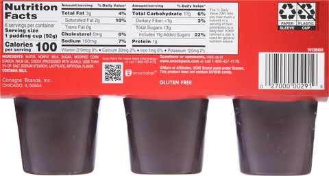 Snack Pack Dark Chocolate Pudding 6