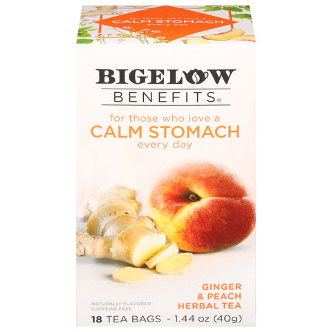 Bigelow Benefits Ginger & Peach Herbal Tea 18 CT
