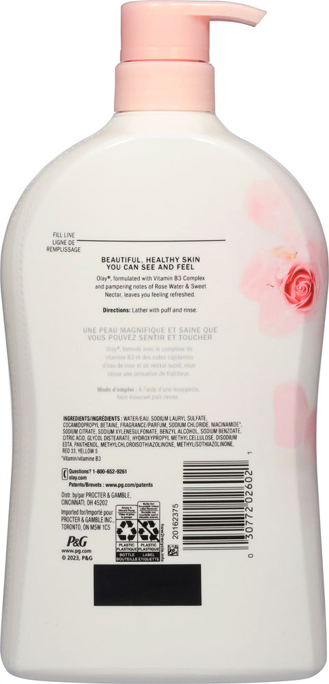 Olay Fresh Vibes 24HR Notes of Rose Water & Sweet Nectar Body Wash 33 fl oz