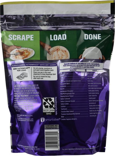 Cascade Platinum Plus ActionPacs Fresh Scent Dishwasher Detergent 19 Each