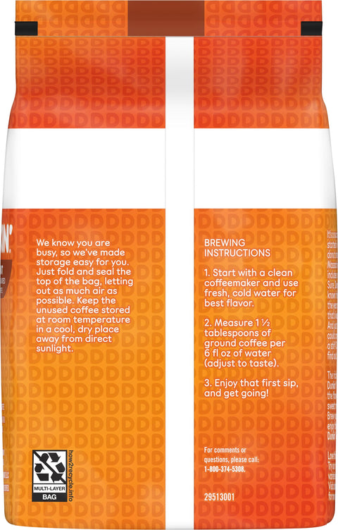 Dunkin Hazelnut Ground Coffee 18 OZ