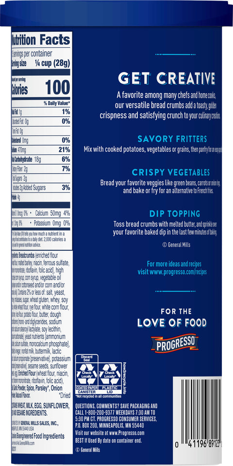 Progresso Bread Crumbs Garlic & Herb 15 OZ