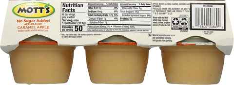 Mott's No Sugar Added Caramel Apple Applesauce 6