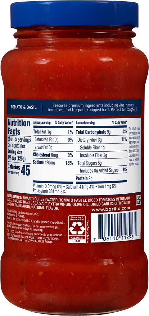 Barilla Tomato & Basil Sauce 24 oz