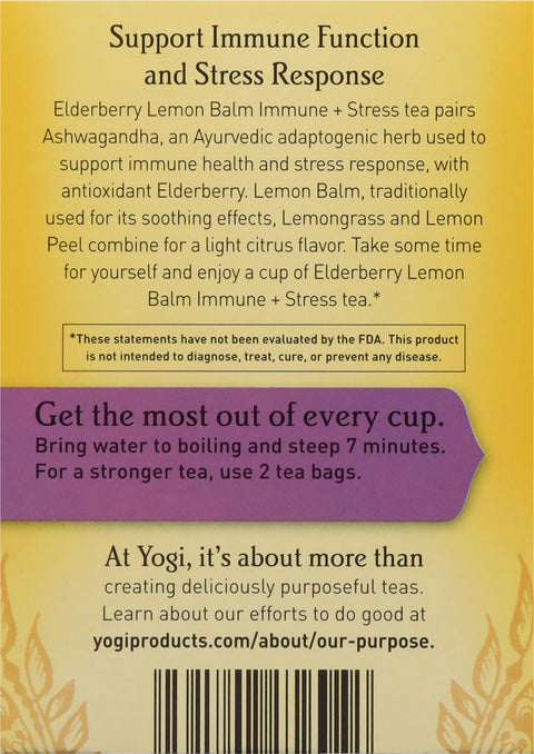 Elderberry Lemon Balm Immune and Stress Support 16 CT