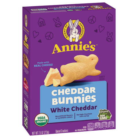 Annie's Homegrown Crackers Bunnies White Cheddar 7.5 OZ