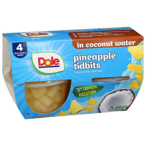 Dole Pineapple Tidbits in Coconut Water 4