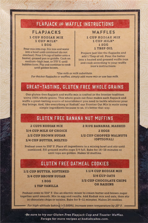 Kodiak Gluten Free Frontier Oat Flapjack & Waffle Mix 16 oz