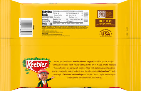 Keebler Vienna Fingers Vanilla Cream Sandwich Cookies 16.3oz / 462g