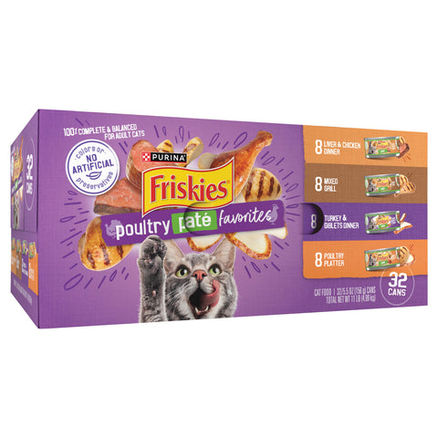 Purina Friskies Poultry Pate Variety Pack Cat Food 11 LB